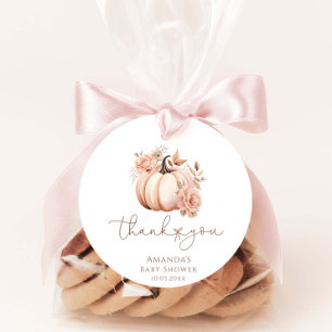 A Little Pumpkin Is On The Way Fall Baby Shower Favor Tags