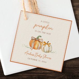 A Little Pumpkin is on the Way! Fall Baby Shower Favor Tags