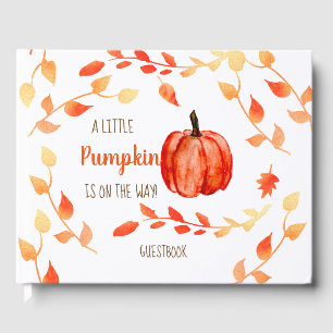 A little pumpkin is on the way Fall Baby Shower Guest Book