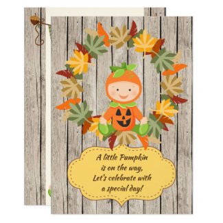 A Little Pumpkin is on the Way Fall Baby Shower Invitation