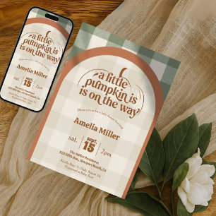 A Little Pumpkin Is On The Way Fall Baby Shower Invitation