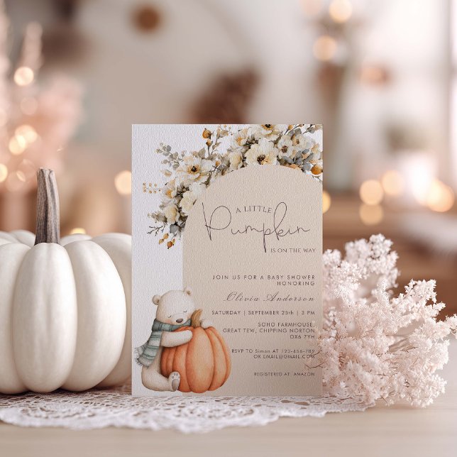A Little Pumpkin Is On The Way Fall Baby Shower Invitation (Creator Uploaded)
