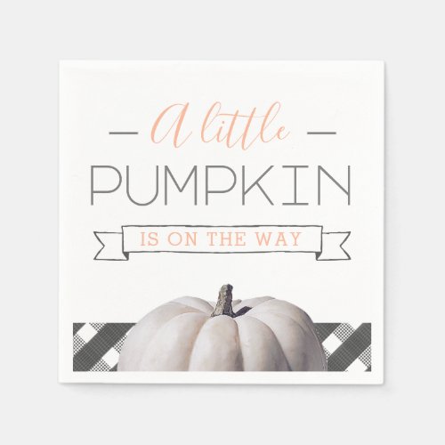 A Little Pumpkin Is On the Way Fall Baby Shower Napkins