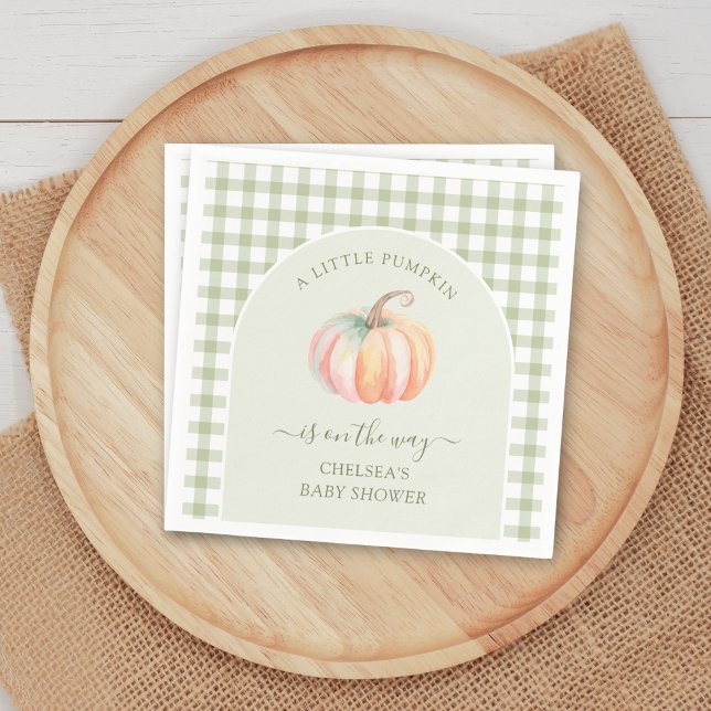 A Little Pumpkin is On The Way Fall Baby Shower Napkins (Creator Uploaded)
