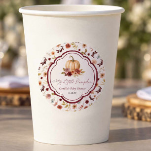 A Little Pumpkin Is on the Way Favor Classic Round Sticker