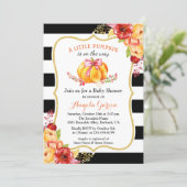 A Little Pumpkin is On the Way | Girl Baby Shower Invitation (Standing Front)