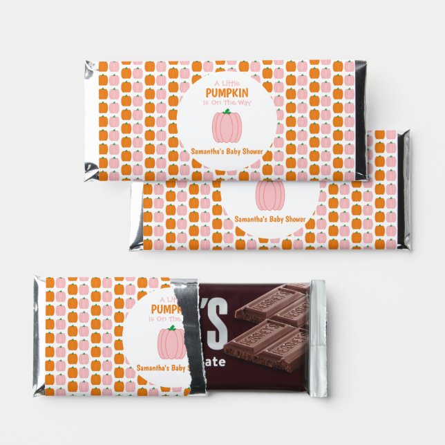 A Little Pumpkin Is On The Way Hershey Bar Favors (Front)
