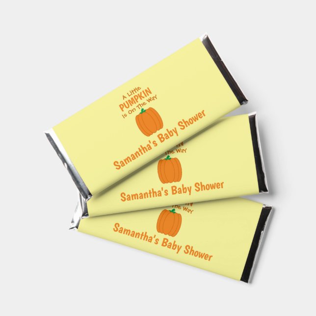 A Little Pumpkin Is On The Way Hershey Bar Favors (Front)