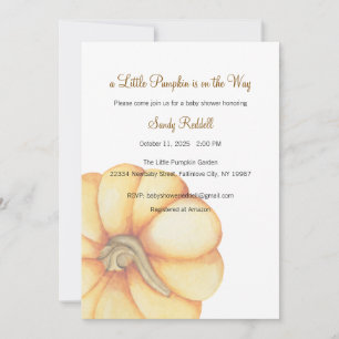 A Little Pumpkin is on the Way Invitation, Baby  Invitation