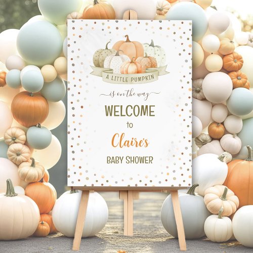 A Little Pumpkin Is On The Way Neutral Baby Shower Foam Board