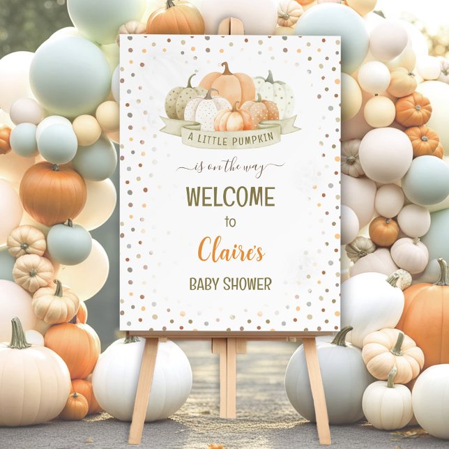 A Little Pumpkin Is On The Way Neutral Baby Shower Foam Board (A Little Pumpkin Is On The Way Neutral Baby Shower Foam Board)