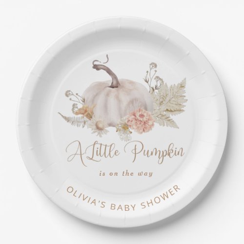 A little pumpkin is on the way paper plates