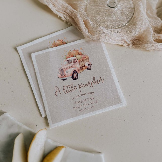 A Little Pumpkin Is On The Way Punk Truck  Napkins (Creator Uploaded)