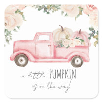 A Little Pumpkin is on the Way Square Sticker