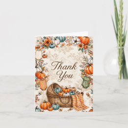 A Little Pumpkin Is On The Way Thank You Card