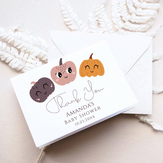 A Little Pumpkin Modern Baby Shower  Thank You Card (Creator Uploaded)