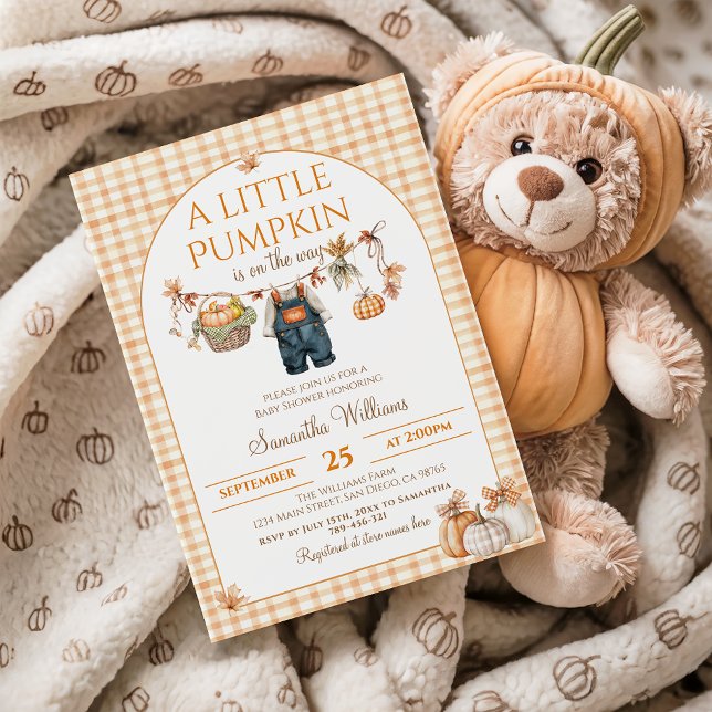 A Little Pumpkin Modern Fall Baby Shower Invitation (Creator Uploaded)