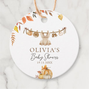 A Little Pumpkin On Her Way, Fall Boho Baby Shower Favor Tags