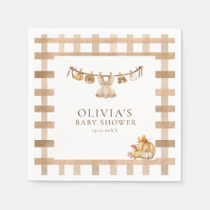 A Little Pumpkin On Her Way, Fall Boho Baby Shower Napkins