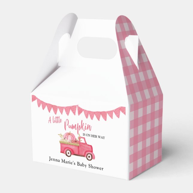 A Little Pumpkin on her way  Favor Boxes (Front Side)