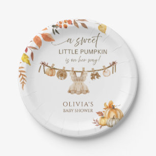 A Little Pumpkin On Her Way Laundry Fall Boho Paper Plates