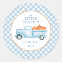 A Little Pumpkin on the way blue truck baby shower