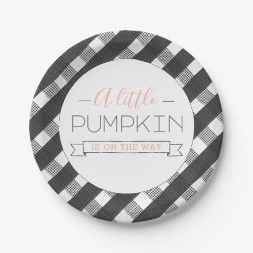 A Little Pumpkin On The Way Chic Fall Baby Shower Paper Plates