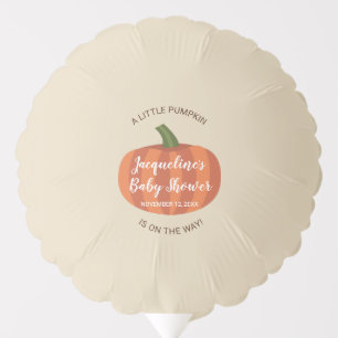 A Little Pumpkin On The Way Cute Fall Baby Shower Balloon