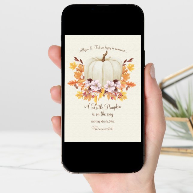 A Little Pumpkin On The Way Pregnancy Announcement (Front Digital)