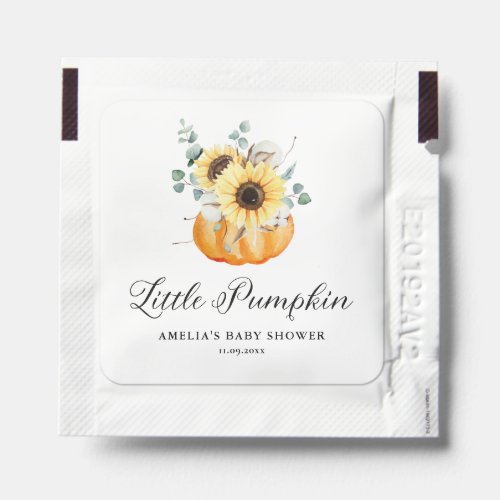 A Little Pumpkin on the Way Sunflower Baby Shower Hand Sanitizer Packet