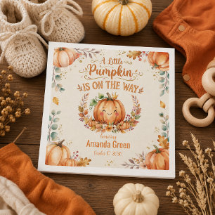A Little Pumpkin Orange Baby Shower Napkins