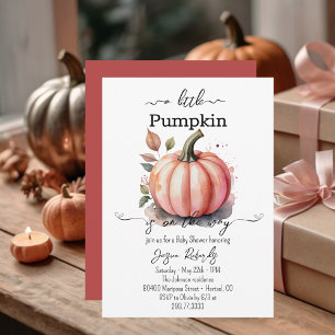 A Little Pumpkin Pink Baby Shower Invitation