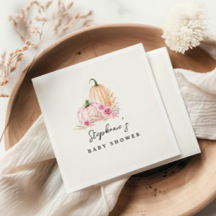 A Little Pumpkin Pink Baby Shower Napkins