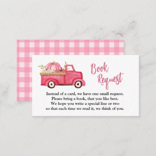 A Little Pumpkin Pink Book Request Enclosure Card