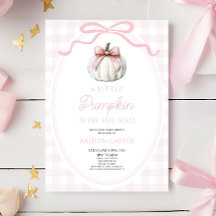 A Little Pumpkin Pink Bow Fall Baby Shower