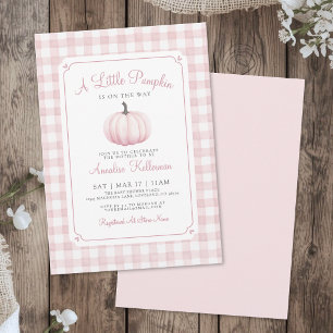 A Little Pumpkin Pink Girl Baby Shower Invitation