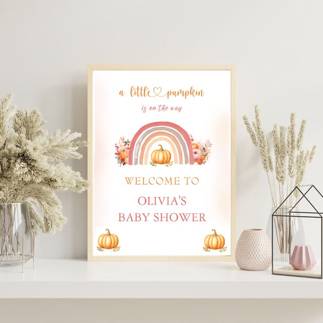 A Little Pumpkin Rainbow Fall Baby Shower Welcome Foam Board (Creator Uploaded)