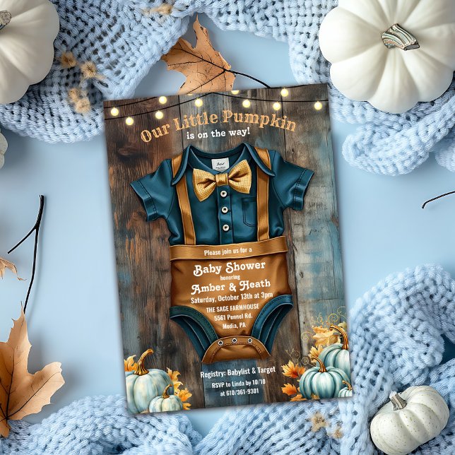 A Little Pumpkin Rustic Baby Shower Invitation (Creator Uploaded)