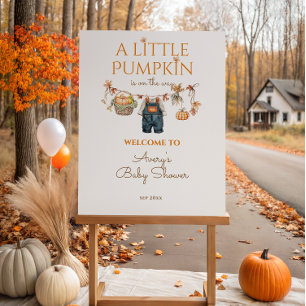 A Little Pumpkin Rustic Boho Fall Baby Shower Foam Board