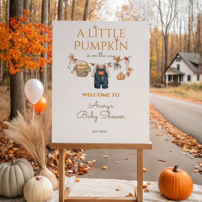 A Little Pumpkin Rustic Boho Fall Baby Shower Foam Board (Creator Uploaded)