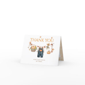 A Little Pumpkin Rustic Boho Fall Baby Shower Thank You Card