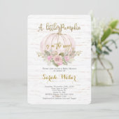 A little pumpkin Rustic fall baby shower girl Invitation (Standing Front)