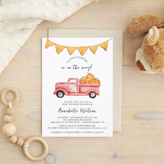 A Little Pumpkin Rustic Fall Baby Shower Invitation