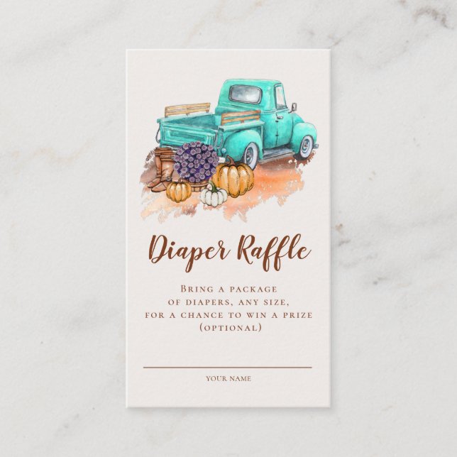 A Little Pumpkin Rustic Fall Farm Truck Enclosure Card (Front)