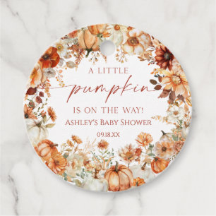 A Little Pumpkin Rustic Floral Baby Shower Favor Tags