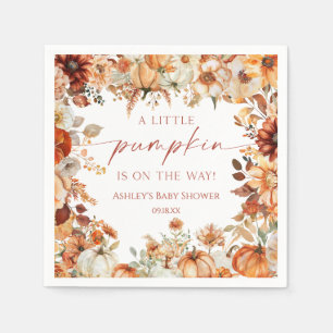 A Little Pumpkin Rustic Floral Baby Shower Napkins