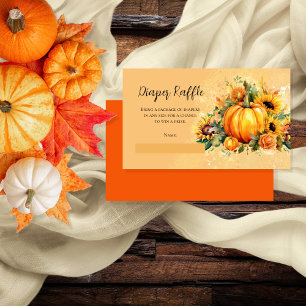 A Little Pumpkin Sunflowers Baby Diaper Raffle Enclosure Card