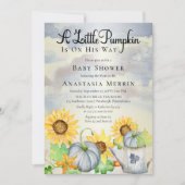 A Little Pumpkin | Sunflowers Boy Baby Shower Invitation (Front)