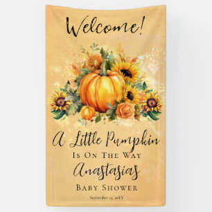 A Little Pumpkin   Sunflowers Fall Baby Shower Banner