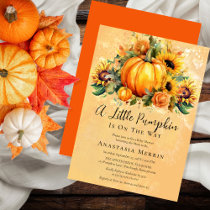 A Little Pumpkin | Sunflowers Fall Baby Shower Invitation